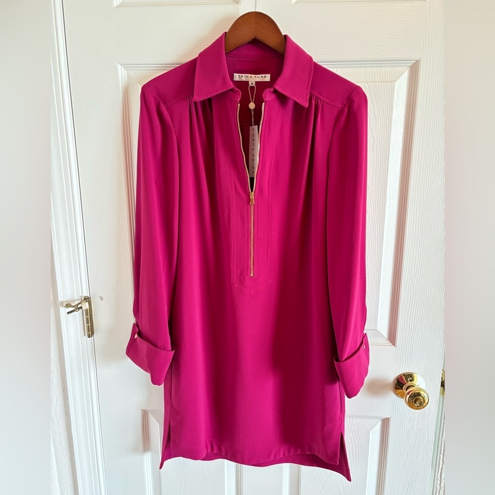 Trina Turk Long Sleeve Shirt Dress